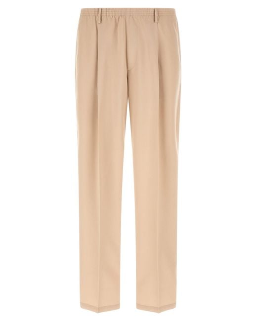 Cellar Door Natural Ezio Pants Polyester Viscose Elastane for men