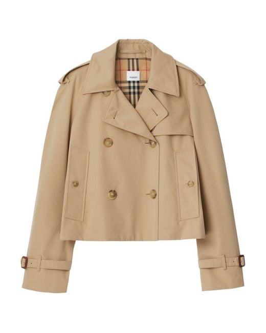 Burberry Natural Cotton Cropped Trench Coat
