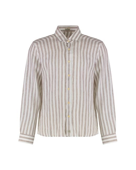 Sonrisa White Striped Linen Shirt for men