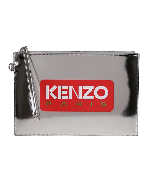 KENZO Red Large Logo Printed Clutch Bag for men