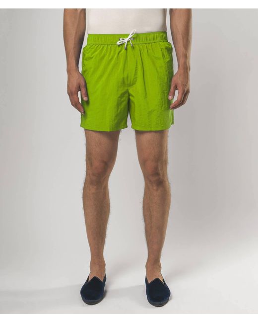 Larusmiani Green Swim Shorts Dorji Mare Swimming Trunks for men