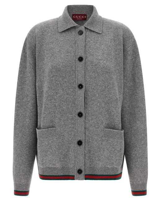 Gucci Gray Polo Cardigan