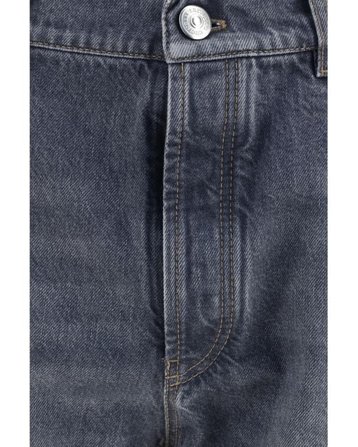 Brunello Cucinelli Blue Straight-Leg Turn-Up Jeans Cotton for men