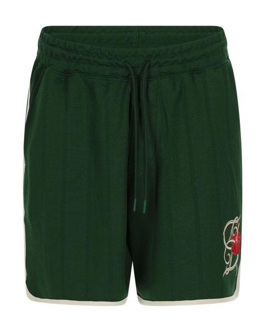 Drole de Monsieur Green Shorts D Hibiscus Polyester Cotton for men