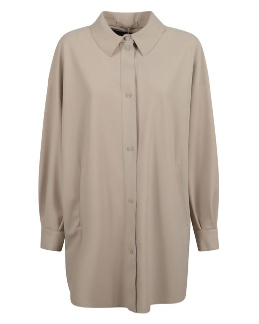 Herno Natural Oversized Plain Buttoned Jacket