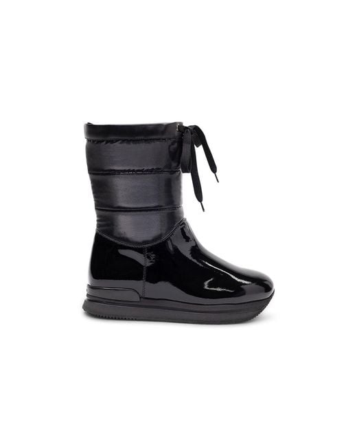 Hogan Black Restyling Padded Boots