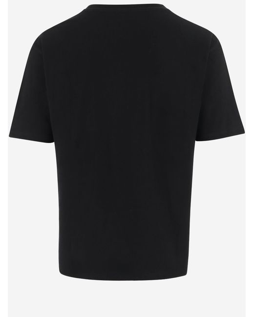 Valentino Black Cotton T-Shirt With Logo T-Shirts for men