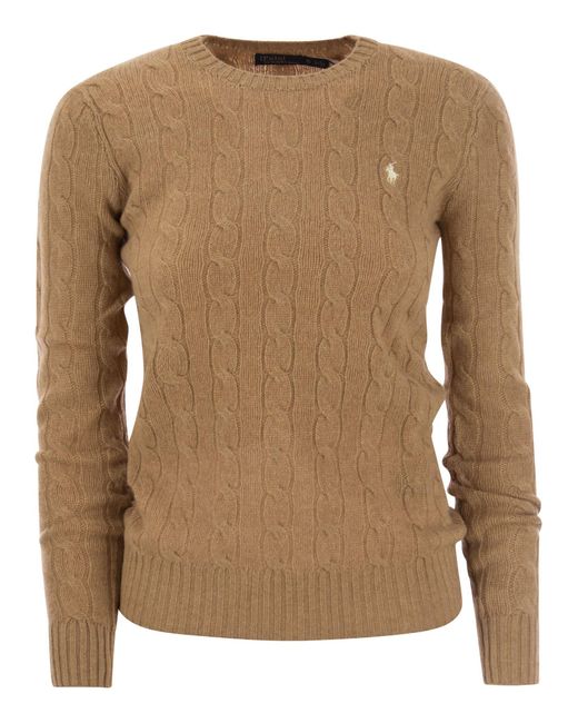 Polo Ralph Lauren Brown Wool And Cashmere Cable-knit Sweater