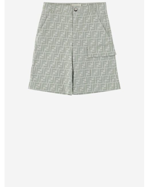 Fendi Gray Skirt Stretch Cotton Blend Short
