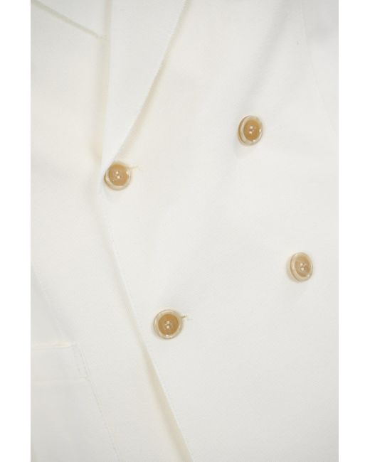 Eleventy White Double-Breasted Jacket for men