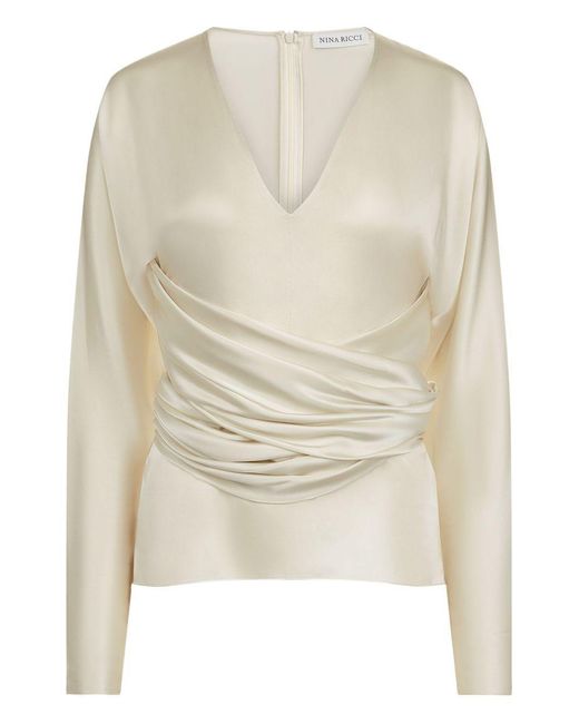 Nina Ricci Black Fitted Top Viscose Tops