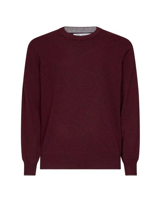 Brunello Cucinelli Purple Cashmere Crewneck Sweater for men
