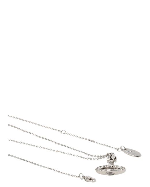 Grace Bas Relief Pendant Necklace in RUTHENIUM-PLATINUM-PERIDOT-Crystal |  Vivienne Westwood®