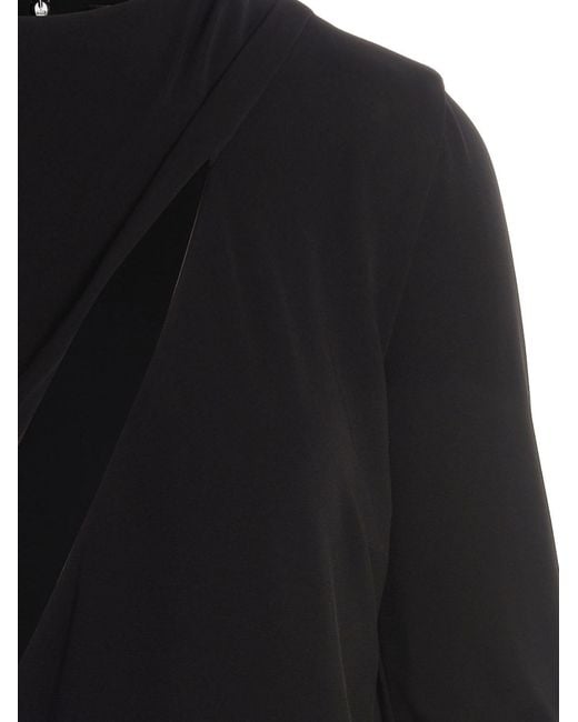 Versace Black One-Shoulder Cut-Out Midi Dress