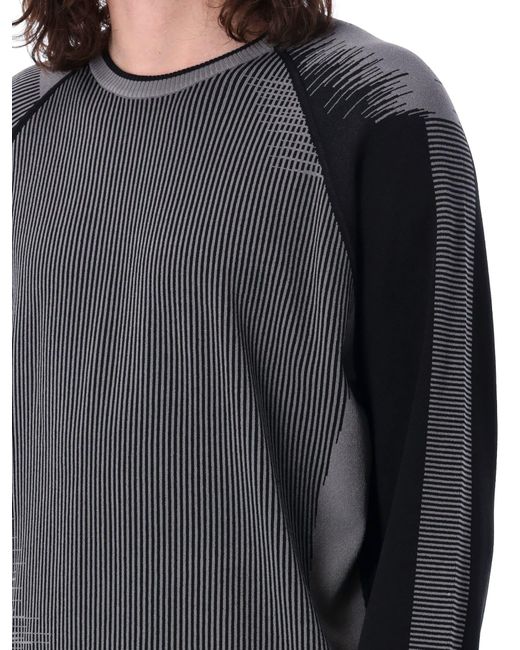 Y-3 Gray Logo Knit Sweater for men