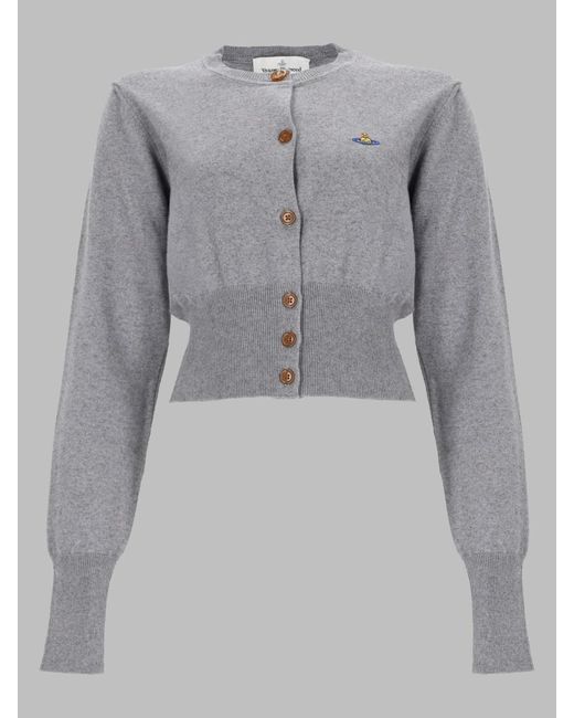 Vivienne Westwood Gray Cropped Cardigan Bea Cotton & Cashmere Jumpers