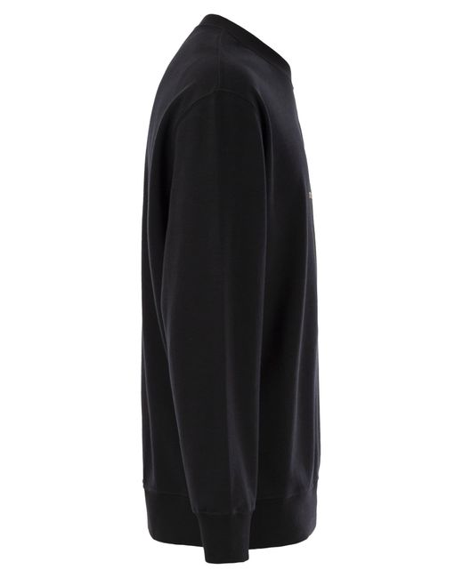 Brunello Cucinelli Black Cotton Fleece Topwear for men
