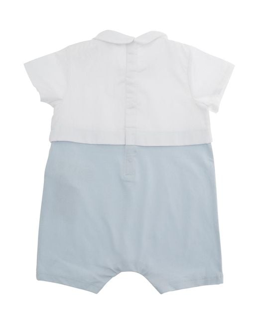 Emporio Armani White Romper Cotton Jumpsuits