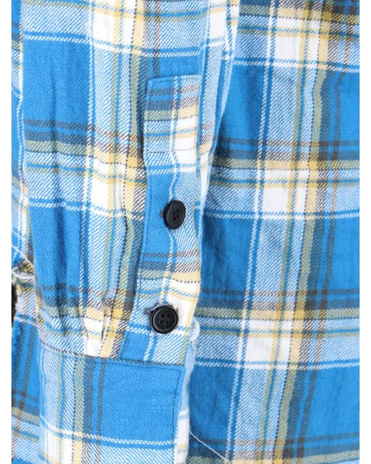 Greg Lauren Blue Check Shirt for men