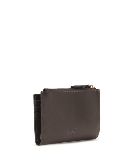 Pinko Black Leather Wallet Marasca-Antique/Antique Calf & Purses