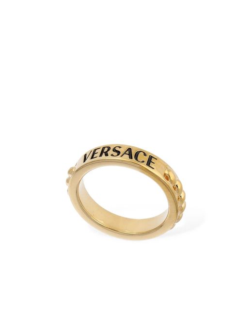 Versace Metallic Logo Metal Ring
