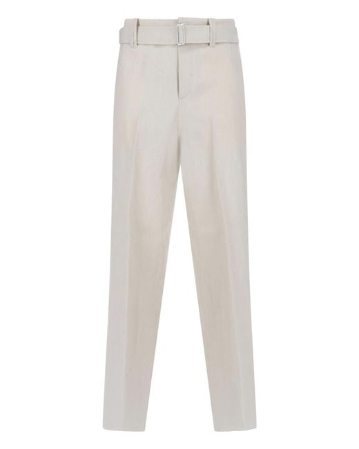 Lardini White Trousers Linen for men