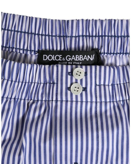 Dolce & Gabbana Purple Cotton Striped Button Fly Shorts Swimwear for men