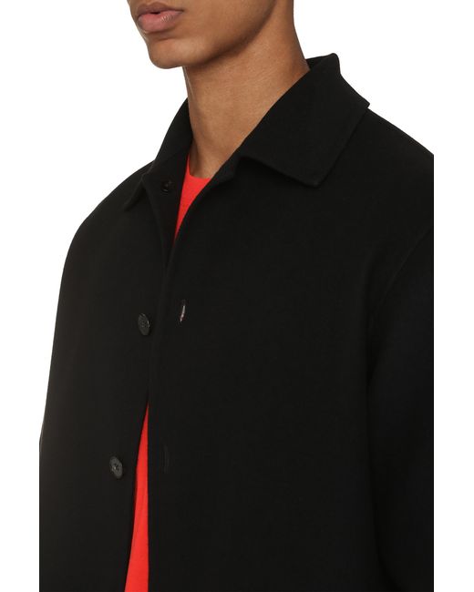 Jil Sander Black Overshirt Cashmere Coat for men