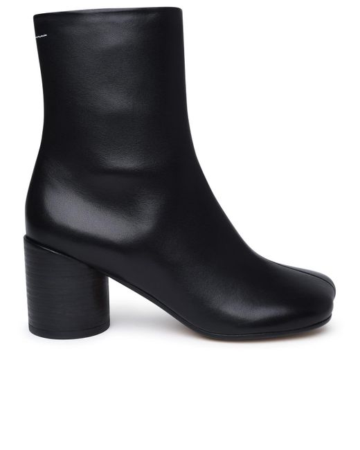 MM6 by Maison Martin Margiela Black Leather Ankle Boots
