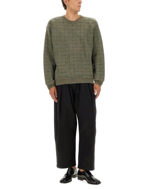 Maison Margiela Green Sweatshirt With Worn Effect for men
