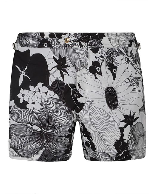 Tom Ford Gray Floral Printed Shorts for men