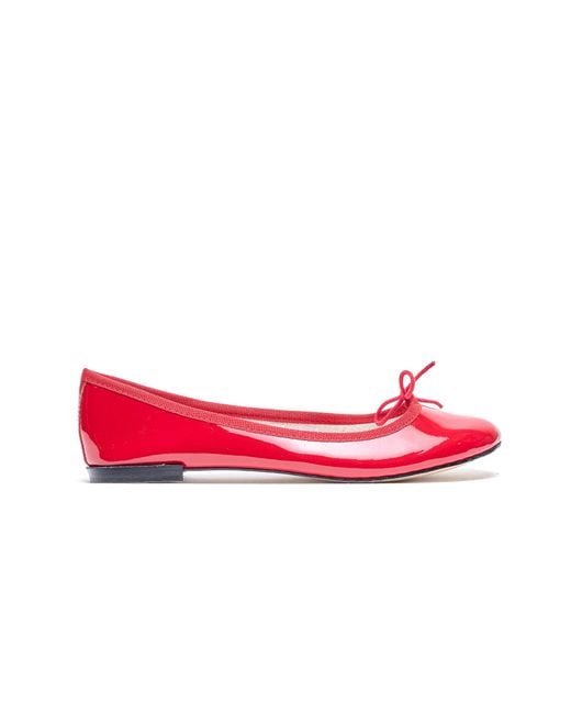 Repetto Red Flat Shoes Fabric