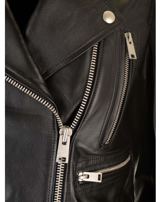 Arma Black Nappa Leather Biker Jacket