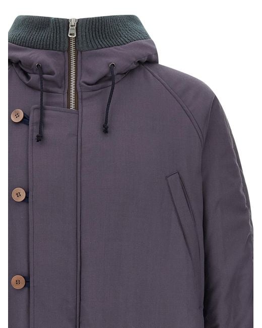 Magliano Blue 3-4 Kenny Parka Virgin Wool Down Jacket, Parka, Casual Jackets for men