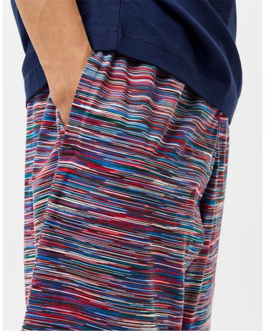 Missoni Blue Striped Jogger Shorts Clothing Pants for men