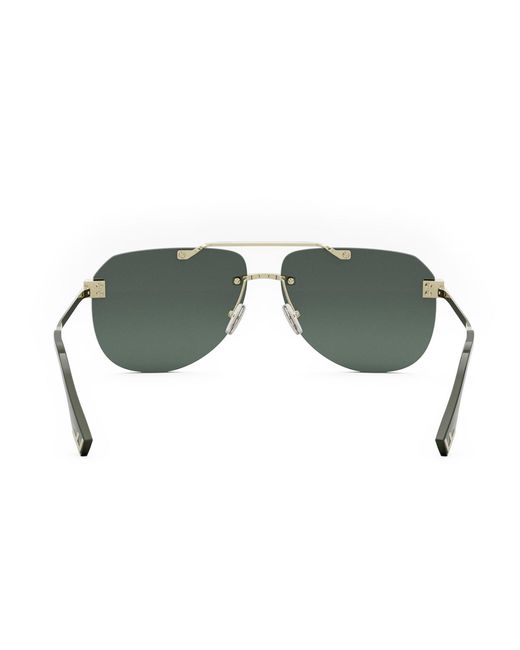 Fendi Green Fe40115U Fendy Sky 32N Metal Occhiali Da Sole for men