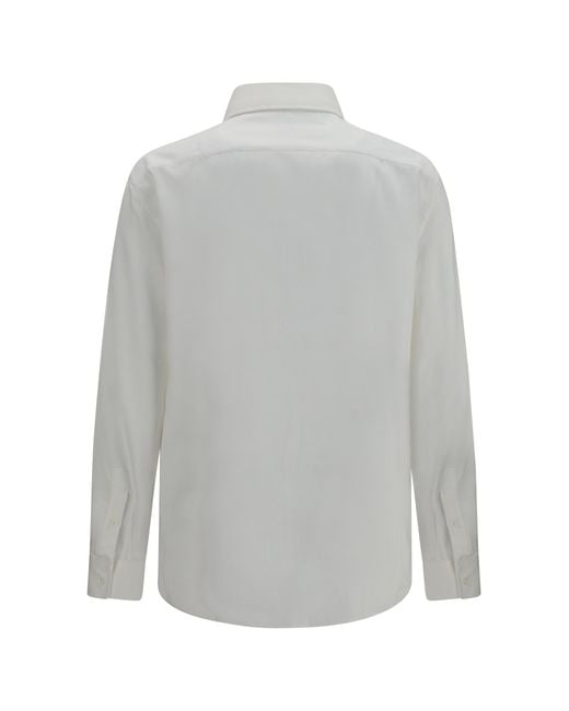 Brunello Cucinelli Gray Cotton Shirt for men