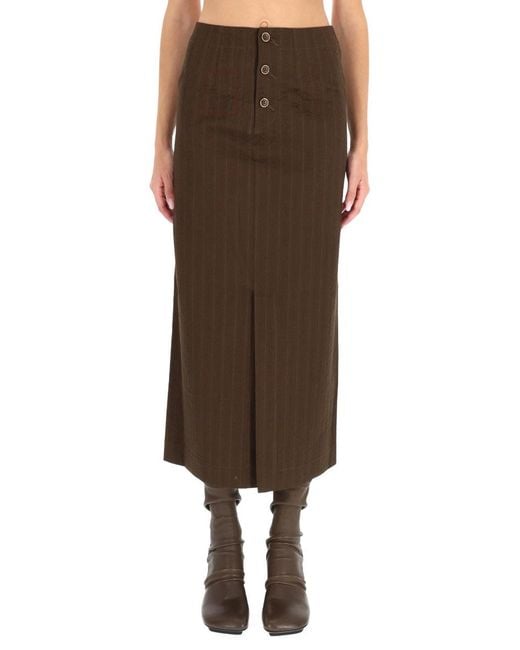 Uma Wang Brown Midi "Gad" Skirt