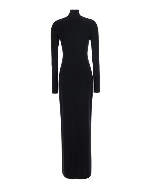 Norma Kamali Black Long Dress Polyester