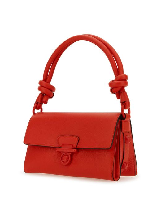 Ferragamo Red Fold-over Top Tote Bag
