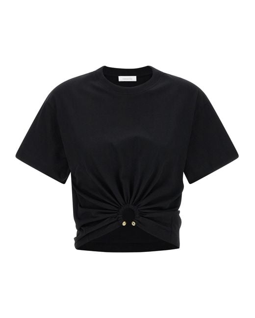 Rabanne Black Piercing T-Shirt Cotton