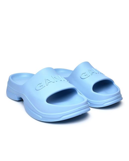 Ganni Light Blue Rubber Slippers