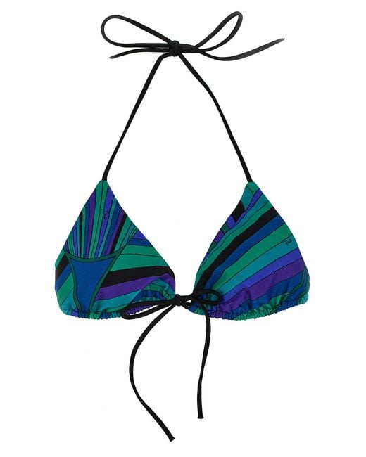 Emilio Pucci Blue Iris Bikini Top