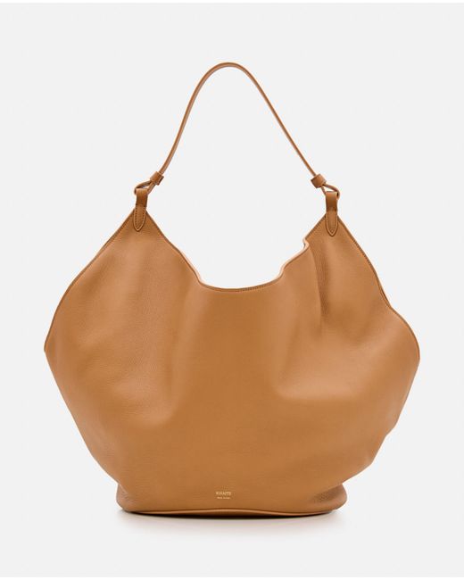 Khaite Brown Medium Lotus Leather Bag