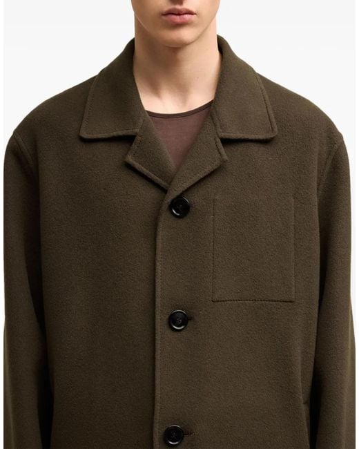 AMI Brown De Coeur Single-Breasted Car Coat Clothing & Jackets for men