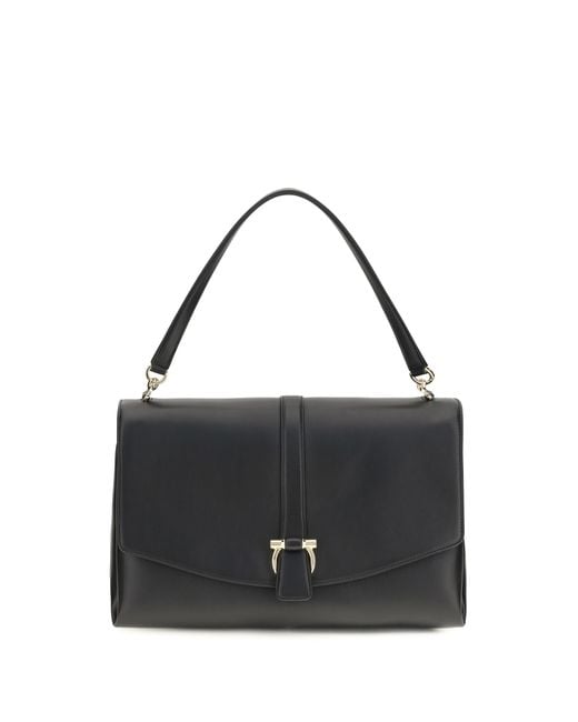 Ferragamo Black Large Mia Shoulder Bag Calf Leather Bos Taurus