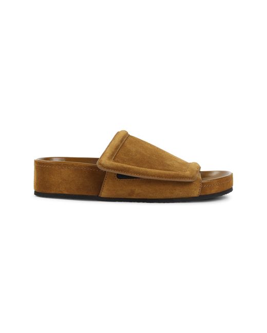 Phoebe Philo Brown Chunky Slide Sandals