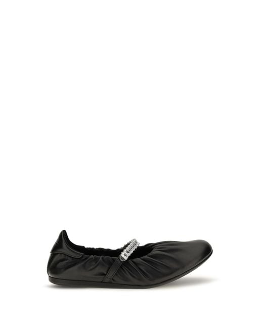 Jimmy Choo White Jade Ballerinas