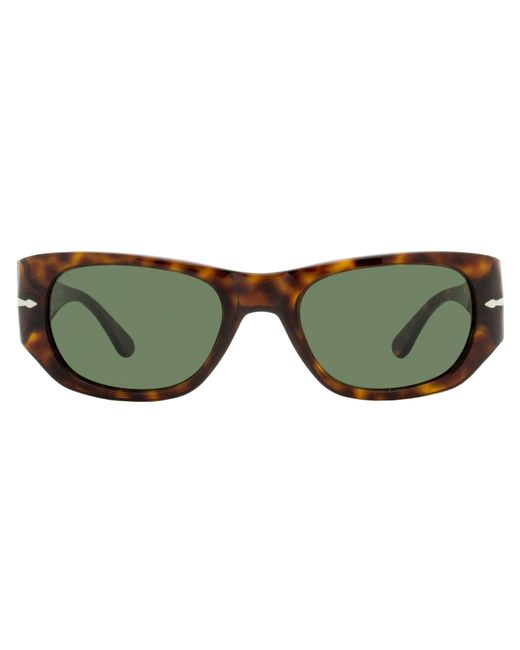 Persol Black Rectangular Sunglasses Po3307s 24/31 Havana 52mm