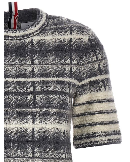 Thom Browne Gray Tartan Sweater Sweater, Cardigans